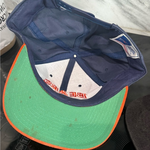 Vintage Chicago Bears Hat Cap Mens Snapback Blue Drew Pearson Plain Logo NFL - Picture 4 of 5